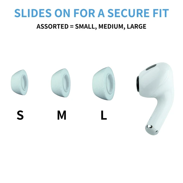 Alt view image 7 of 7 - TrueGrip Premium Memory Foam Replacement Ear Tips, White (S/M/L) 3 Pairs, for Apple AirPods Pro 1 & 2, Enhanced Comfort, Secure Fit, Superior Noise Isolation, Removal & Cleaning Tool