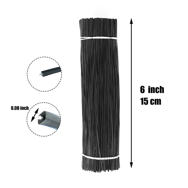 Alt view image 2 of 6 - 1000 pcs 6 inch Black Cable Twist Ties Plastic Twist Ties with Rugged Metal Innercores Reusable Fastening Cable Cord Wire Ties