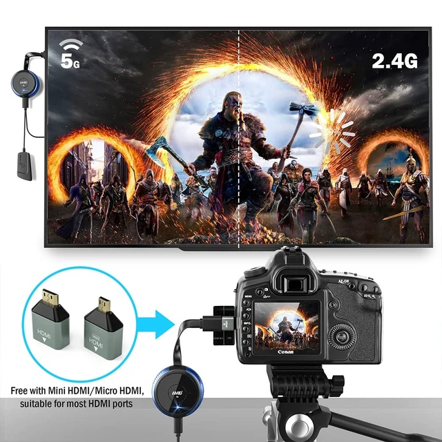 Alt view image 6 of 7 - Wireless HDMI Transmitter and Receiver 4K, 165FT HDMI Extender Casting Smooth Media Video/Audio Wireless 5G Kit for Laptop, Camera, Cable Box, DVD, Netfix, Phone to Monitor, Projector,HDTV