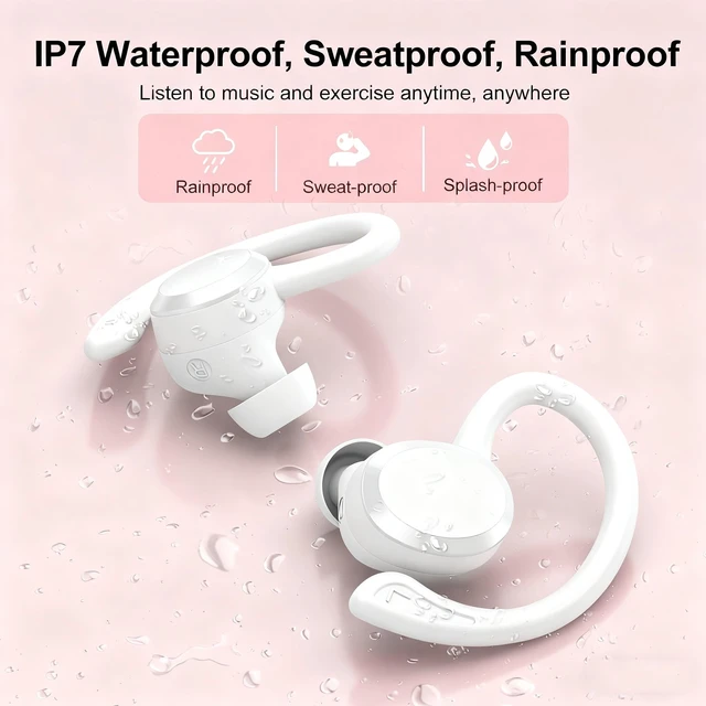 Alt view image 6 of 7 - Wireless Earbuds, 2026 New Bluetooth 5.4 Headphones Sport Earphones with 68Hrs Playtime LED Display ENC Noise Cancelling Mic, IPX7 Waterproof Over Ear Ear Buds with Hook for Sports/Running