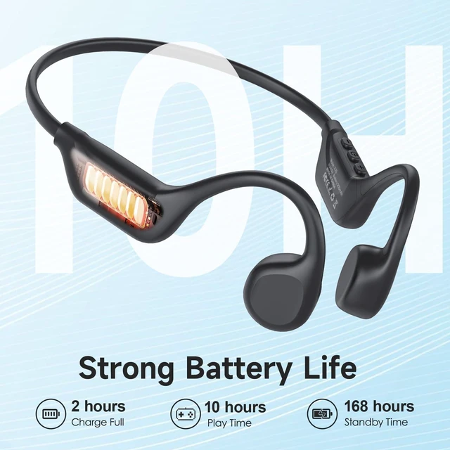Alt view image 6 of 7 - Bone Conduction Headphones Bluetooth 5.4, Open Ear Headphones Wireless with Mic, IPX5 Waterproof Sports Earphones for Running, Gym Workout, Ski, Cycling