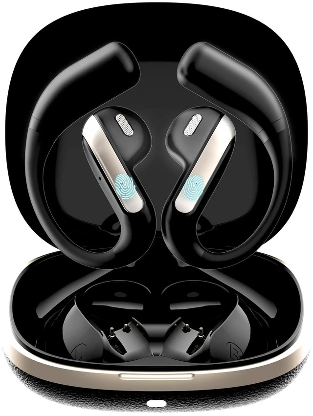Main image of Open Ear Bluetooth 5.3 Earbuds, Wireless Headphones Sport Over Earphones Built-in Mic with Ear Hooks, 58H Playtime Ear Buds Fast Charging, IPX7 Waterproof for Running/Workout-Black