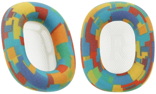 Main image of mesh Fabric earpads for airpods max Ear Cushions,Compatible with airpods max Ear Pads(2024 Version),Noise Cancelling, Breathable,Magnetic mounting, not Falling Off (Yellow-Blue)
