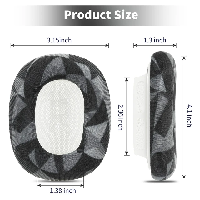 Alt view image 7 of 7 - mesh Fabric earpads for airpods max Ear Cushions,Compatible with airpods max Ear Pads(2024 Version),Noise Cancelling, Breathable,Magnetic mounting, not Falling Off (Black and White)