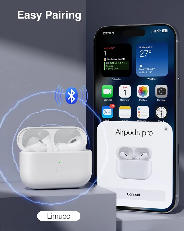 Alt view image 3 of 7 - Replacement Charging Case for AirPods Pro 1&2 Charger Port for Airpod Pro 2nd/1st Replacement Charger Case Built-in 660 mAh Battery