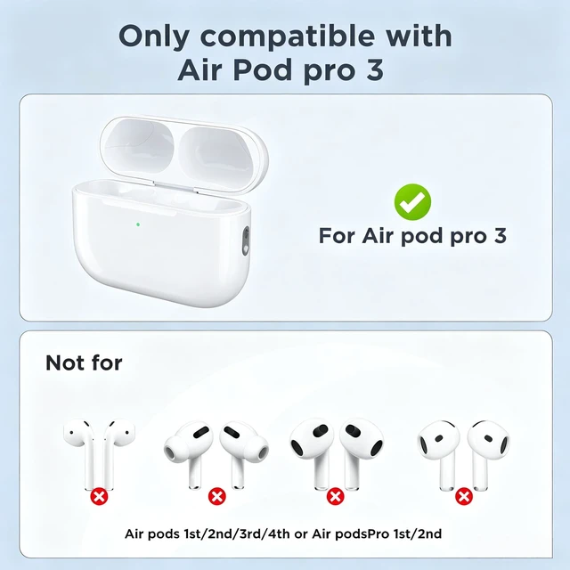 Alt view image 2 of 7 - Replacement Charging Case for AirPods Pro 3 Wireless Charging Case, Double-Tap Connection, USB-C Charging Port (Earbuds Not Included)