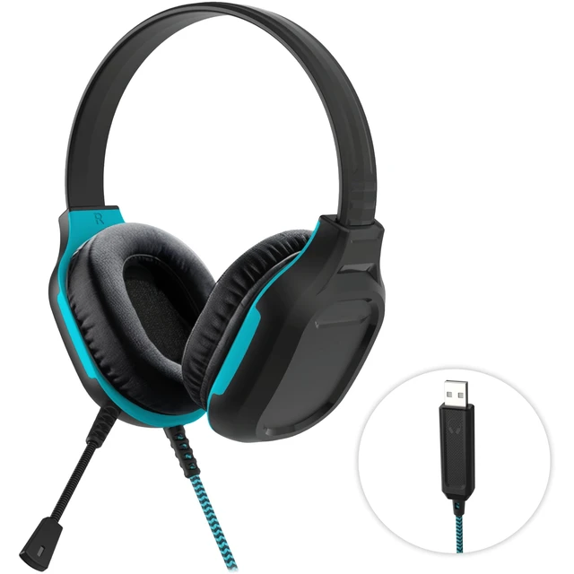 Alt view image 2 of 6 - DropTech On-Ear Wired Headphones w/Mic, USB-A, Chew-Proof Cord Tangle-free braided cable withstands daily classroom use; adjustable headband fits K-12 students comfortably