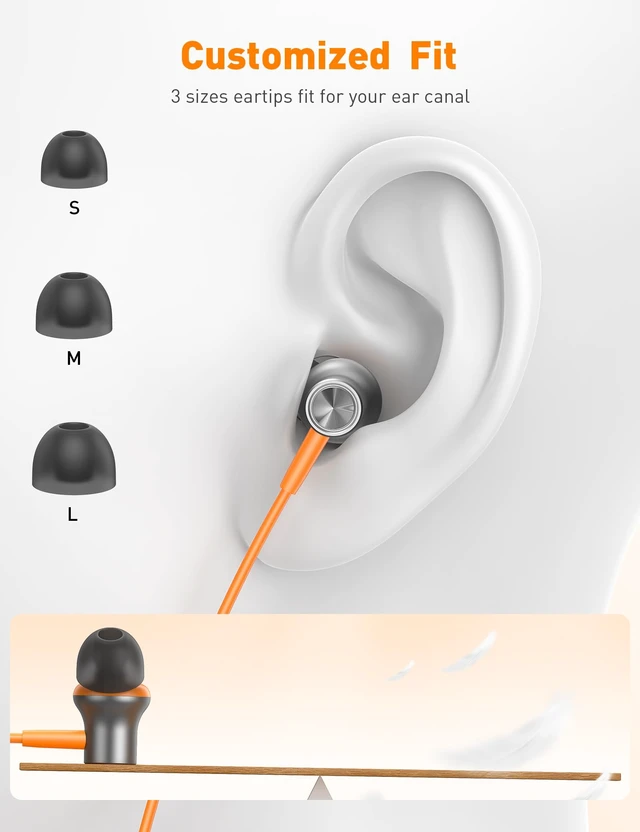 Alt view image 6 of 7 - for Apple MFi-Certified Wired Earbuds for Lightning Headphones Magnetic Corded Ear Buds Wire Earphones with Microphone Volume Control for iPhone 14 Plus 13 Pro Max 12 Mini 11 10 XS XR 8 7