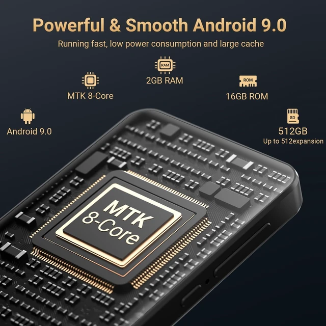 Alt view image 7 of 7 - 16GB MP3 Player with Bluetooth and WiFi, 4.0" IPS MP3 Player with Spotify Touch Screen Music Player with Speaker, Audible, Music, MP4 Android Music Player Up to 512GB (Black)