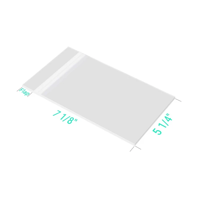 Alt view image 2 of 7 - Pack of 100, 5 1/4 X 7 1/8 inches Crystal Storage Bags - Acid-Free Clear Sleeves Fit for 5x7 Photo Framing Mats Gifts (NS1)