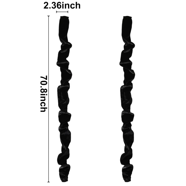 Alt view image 5 of 7 - Chandelier Fabric Cord Cover,2 Pack Black Chandelier Chain Cover,70.8 Inches Brushed Polyester Fabric Cord Hider,Lamp Cord Sleeve Easy Install (None Touch Fasteners)