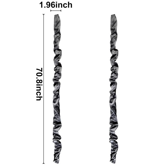 Alt view image 5 of 7 - Chandelier Fabric Cord Cover,2 Pack Gray Chandelier Chain Cover,70.8 Inches Brushed Polyester Fabric Cord Hider,Lamp Wire Sleeve Easy Install (None Touch Fasteners)