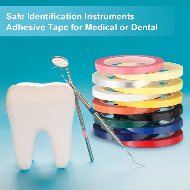 Alt view image 5 of 6 - 12 Rolls Colors Autoclave Tape Surgical Instrument Tapes 216 Ft/L x 0.4 In/w Instruments Identification Tape Autoclavable 270 Fahrenheit
