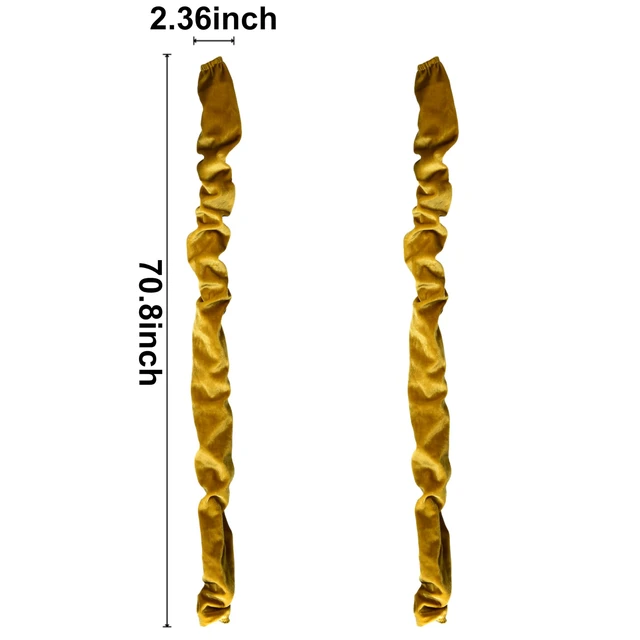 Alt view image 5 of 7 - Chandelier Chain Covers 2 Pack Gold Cable Covers 70.8 inches Brushed Polyester Fabric Chain Sleeve for Chandelier Cord Hider Cable Management (None Touch Fasteners)