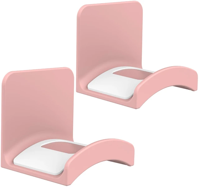 Main image of Headphone Stand Headset Holder - Adhesive Gaming Earphones Hanger, Universal Desk Wall Mount Hook for All Headphone/Controller, Compatible with Beats, AirPods Max,Sony, JBL (Pink-2Pack)