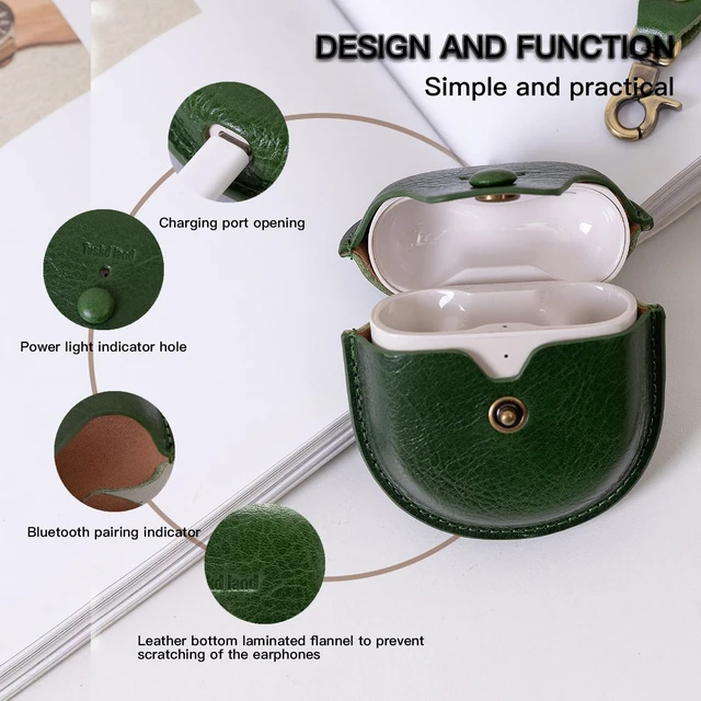 Alt view image 3 of 5 - Earbuds Case for Bose QuietComfort Ultra 1st/2nd & Earbuds II Genuine leather case attaches to bags or belt loops for easy everyday carry during commutes, travel and daily outings