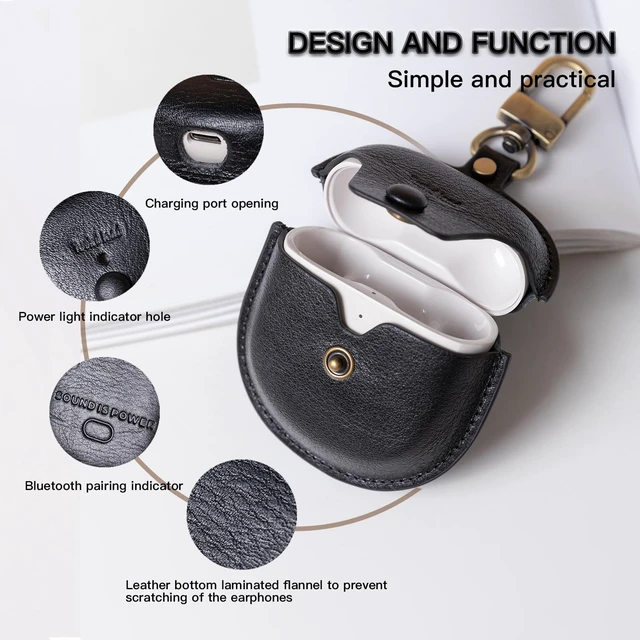 Alt view image 3 of 5 - Leather Protective case for Bose QuietComfort Earbuds II 2022 / QuietComfort Ultra/Ultra Earbuds 2nd Gen