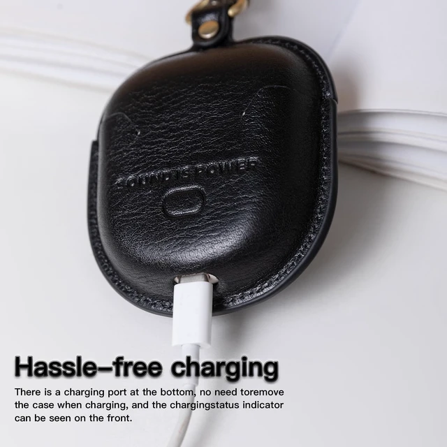 Alt view image 5 of 5 - Leather Protective case for Bose QuietComfort Earbuds II 2022 / QuietComfort Ultra/Ultra Earbuds 2nd Gen