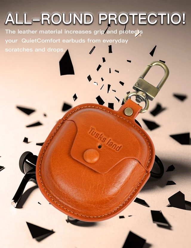 Alt view image 4 of 5 - Earbuds Case for Bose QuietComfort Ultra 1st/2nd & Earbuds II Genuine leather case attaches to bags or belt loops for easy everyday carry during commutes, travel and daily outings
