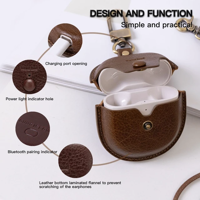 Alt view image 3 of 5 - Earbuds Case for Bose QuietComfort Ultra 1st/2nd & Earbuds II Genuine leather case attaches to bags or belt loops for easy everyday carry during commutes, travel and daily outings