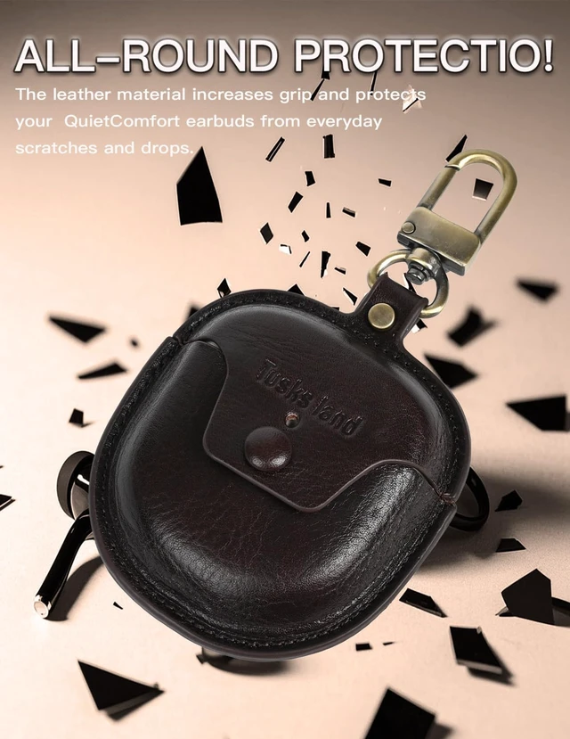 Alt view image 4 of 5 - Earbuds Case for Bose QuietComfort Ultra 1st/2nd & Earbuds II Genuine leather case attaches to bags or belt loops for easy everyday carry during commutes, travel and daily outings