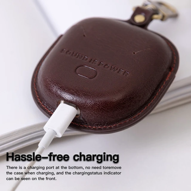 Alt view image 5 of 5 - Earbuds Case for Bose QuietComfort Ultra 1st/2nd & Earbuds II Genuine leather case attaches to bags or belt loops for easy everyday carry during commutes, travel and daily outings