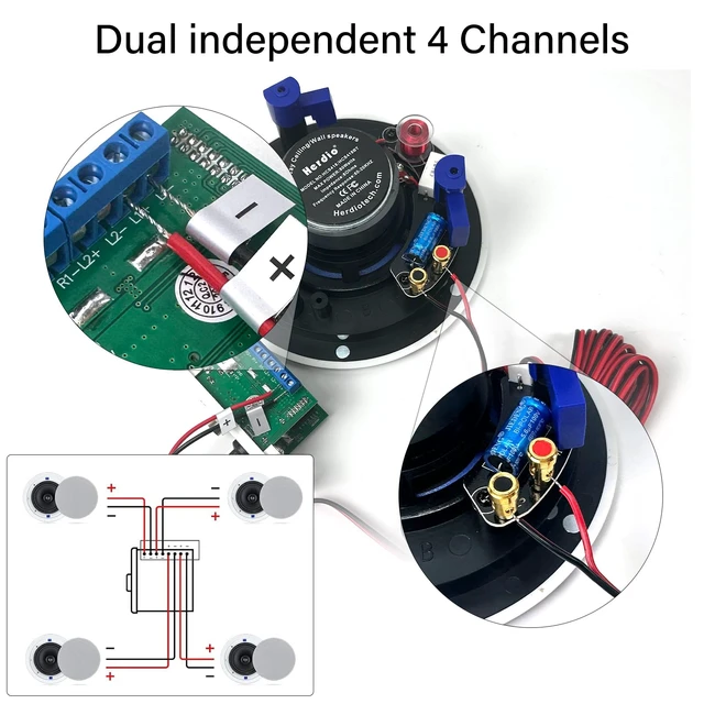 Alt view image 3 of 7 - Bluetooth Wall Amplifier 4 Channels Volume Control Wall Plate USB/MIC/AUX(3.5mm) Inputs Connect 4 Speakers with 12V 3A Power Supply,HWA-16BT-4CH