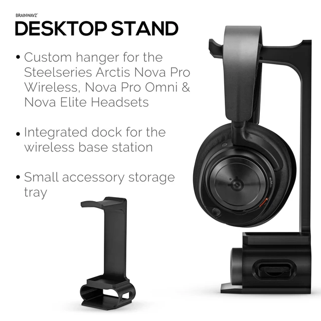 Alt view image 5 of 7 - Headphone Stand Designed for Steelseries Arctis Nova Pro Wireless Headsets with Dock for the Wireless Base Station (HPS01)