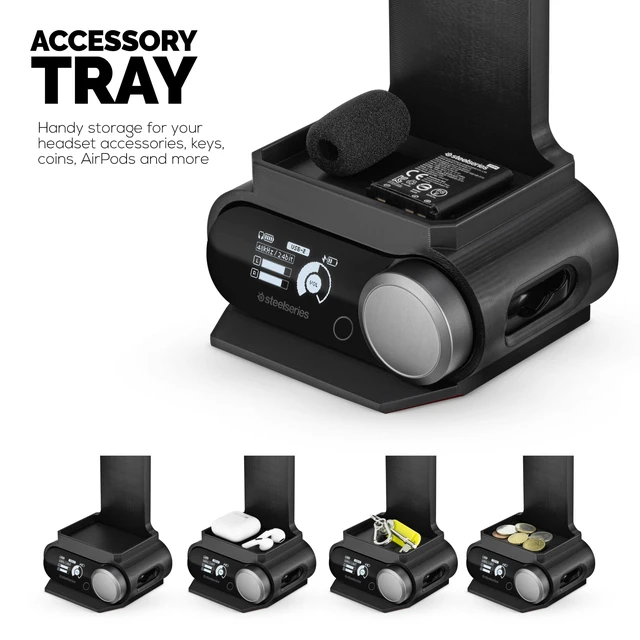 Alt view image 6 of 7 - Headphone Stand Designed for Steelseries Arctis Nova Pro Wireless Headsets with Dock for the Wireless Base Station (HPS01)
