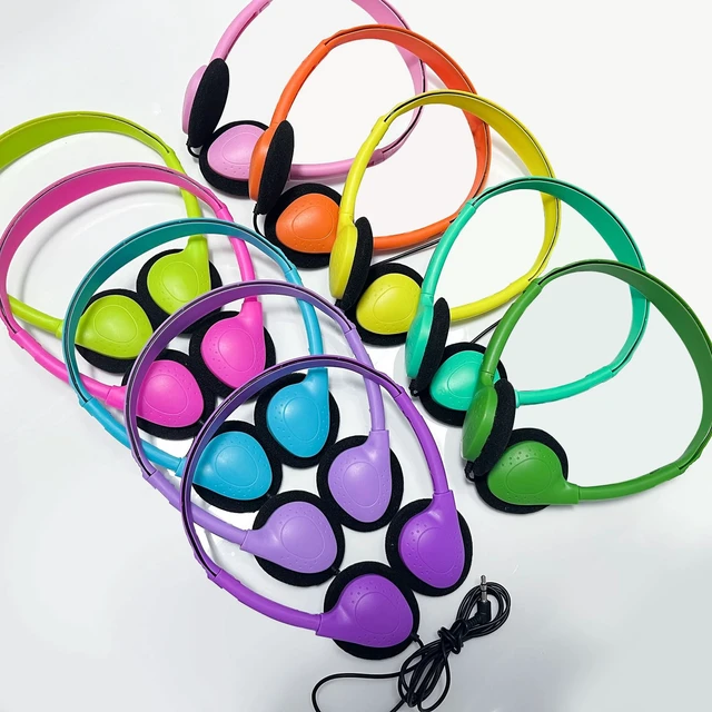 Alt view image 6 of 6 - 30 Pack Class Set Headphones for Kids Students School Classroom Bulk Earphones Adjustable with 3.5 mm Jack for Library Children Adults(004 Multi Color Headphones)