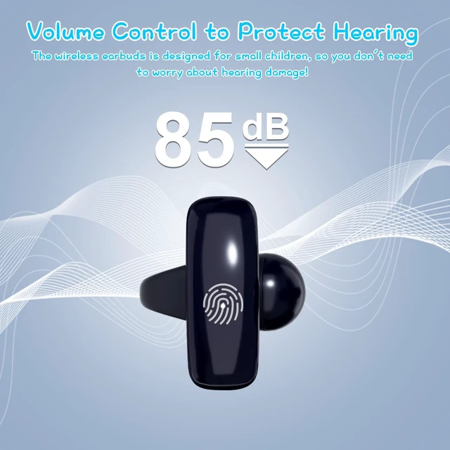 Alt view image 4 of 7 - Kids True Wireless Earbuds, Open Ear Headphones for Boy Girl Teen 85dB Volume Limit, 5g Ultra-light, Bluetooth 5.4, Built-in Mic for Study Music Call, Touch Control Ear Buds w/Charging Case