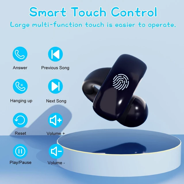 Alt view image 7 of 7 - Kids True Wireless Earbuds, Open Ear Headphones for Boy Girl Teen 85dB Volume Limit, 5g Ultra-light, Bluetooth 5.4, Built-in Mic for Study Music Call, Touch Control Ear Buds w/Charging Case