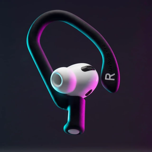 Alt view image 5 of 7 - HookZ Pro 3 - Adjustable Ear Hooks for AirPods Pro 3 Made by Wicked Cushions Malleable Core, Custom Fit, Secure & Comfortable, Patent Pending Black