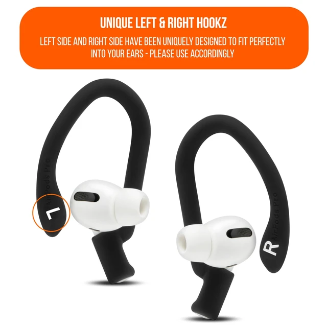 Alt view image 7 of 7 - HookZ Pro 3 - Adjustable Ear Hooks for AirPods Pro 3 Made by Wicked Cushions Malleable Core, Custom Fit, Secure & Comfortable, Patent Pending Black