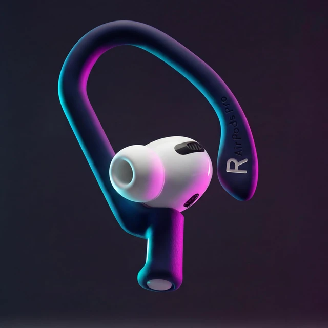 Alt view image 5 of 7 - HookZ Pro 3 - Adjustable Ear Hooks for AirPods Pro 3 Made by Wicked Cushions Malleable Core, Custom Fit, Secure & Comfortable, Patent Pending Navy