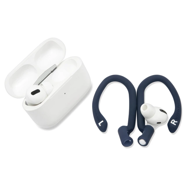 Alt view image 6 of 7 - HookZ Pro 3 - Adjustable Ear Hooks for AirPods Pro 3 Made by Wicked Cushions Malleable Core, Custom Fit, Secure & Comfortable, Patent Pending Navy
