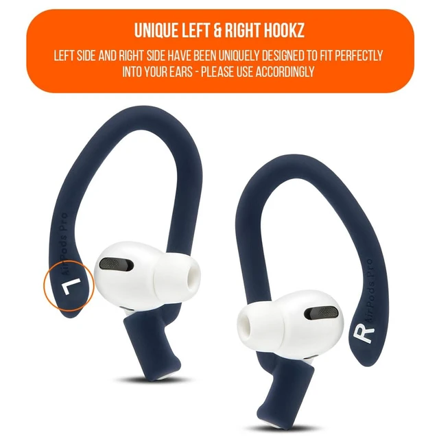 Alt view image 7 of 7 - HookZ Pro 3 - Adjustable Ear Hooks for AirPods Pro 3 Made by Wicked Cushions Malleable Core, Custom Fit, Secure & Comfortable, Patent Pending Navy