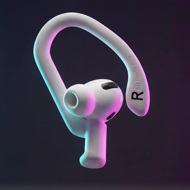 Alt view image 5 of 7 - HookZ Pro 3 - Adjustable Ear Hooks for AirPods Pro 3 Made by Wicked Cushions Malleable Core, Custom Fit, Secure & Comfortable, Patent Pending White