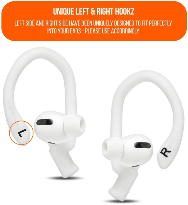 Alt view image 7 of 7 - HookZ Pro 3 - Adjustable Ear Hooks for AirPods Pro 3 Made by Wicked Cushions Malleable Core, Custom Fit, Secure & Comfortable, Patent Pending White