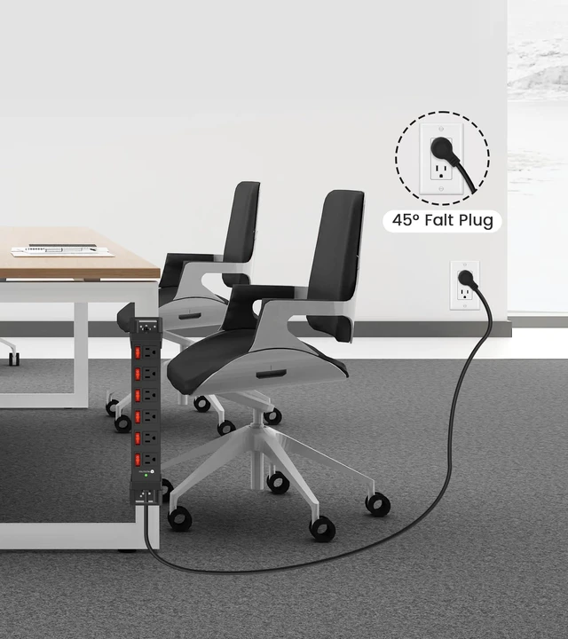 Alt view image 5 of 7 - Heavy Duty Power Strip with 1200J Surge Protector,14 Gauge,Black,15FT Individual Switch with Multiple Outlets,for Home Office Workshop Garage,ETL Listed