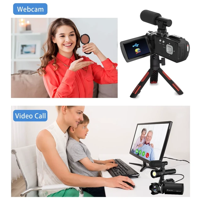 Alt view image 7 of 7 - 4K Video Camera, Ghost Camera with IR Light, Camcorder Digital with with External Microphone, 24X Digital Zoom, with Night Vision,YouTube Vlogging Camera Recorder