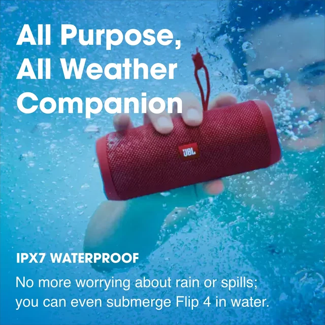 Alt view image 2 of 6 - Flip 4 Waterproof Portable Bluetooth Speaker - Red