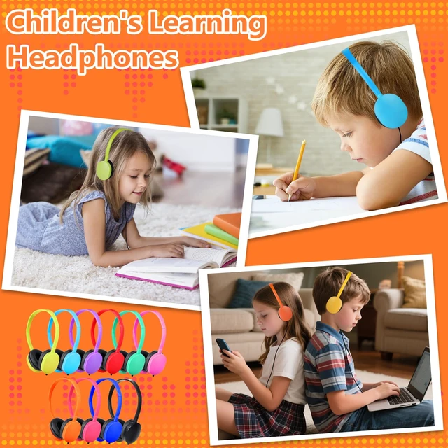 Alt view image 7 of 7 - 5 Pack USB-C Classroom Headphones Bulk for School, Wired On Ear Kids Headphones USB C for Students Teens Chromebook Laptop Mixed Colors