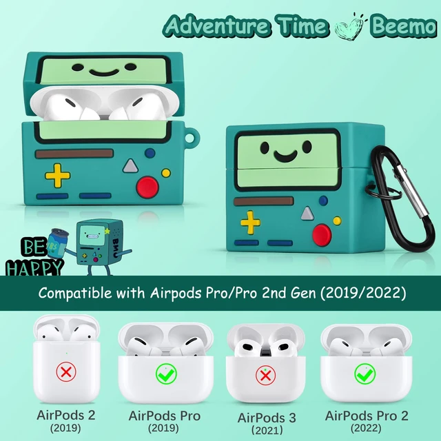 Alt view image 2 of 7 - AirPod Pro 2 Case Cover, Cute Cartoon Game Case for Airpods Pro 2nd Generation/1st Generation (2023/2022/2019), Funny Kawaii 3D Cartoon Silicone Case with Keychain for Kids Girls Teens Boys