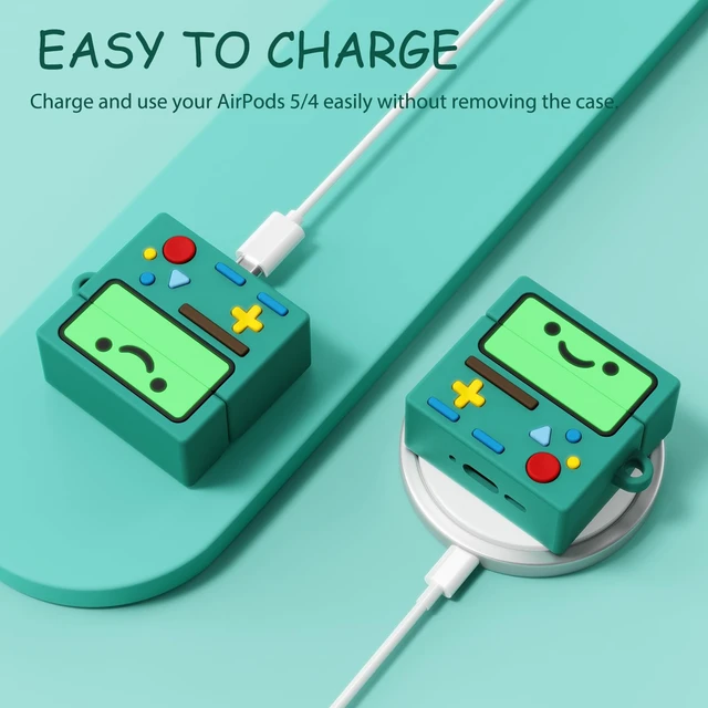 Alt view image 6 of 7 - AirPods 5/4 Case Cover, Cute Cartoon Game Case for Airpods 5th/4th Generation (2026/2024), Funny Kawaii 3D Cartoon Silicone Case for Women Girls (Green)