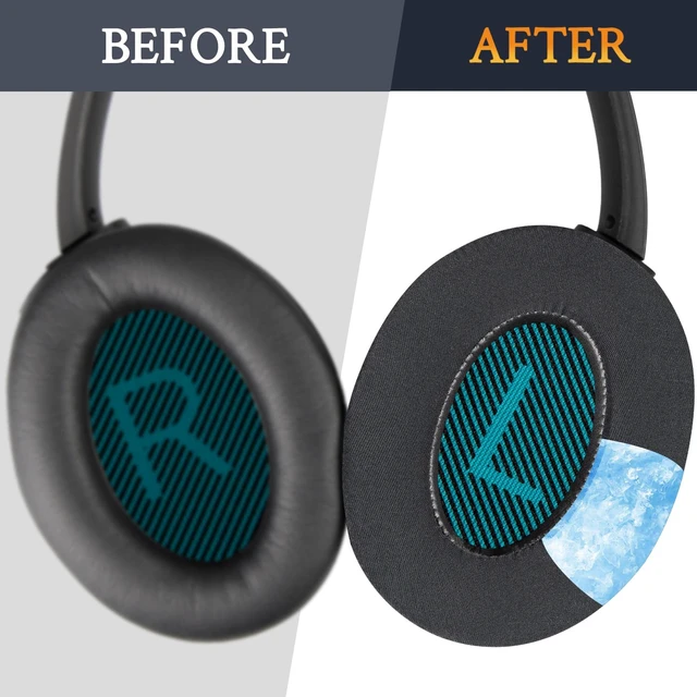 Alt view image 4 of 7 - Cooling-Gel Earpads Cushions for Bose Headphones, Replacement Ear Pads for Bose QuietComfort 15 QC15 QC25 QC2 QC35/Ae2 Ae2i Ae2w/SoundTrue & SoundLink Around-Ear & Around-Ear II - Dark Green