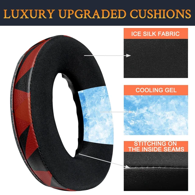 Alt view image 5 of 7 - Cooling-Gel Earpads Cushions for Bose Headphones, Replacement Ear Pads for Bose QuietComfort 15 QC15 QC25 QC2 QC35/Ae2 Ae2i Ae2w/SoundTrue & SoundLink Around-Ear & Around-Ear II - Red Storm