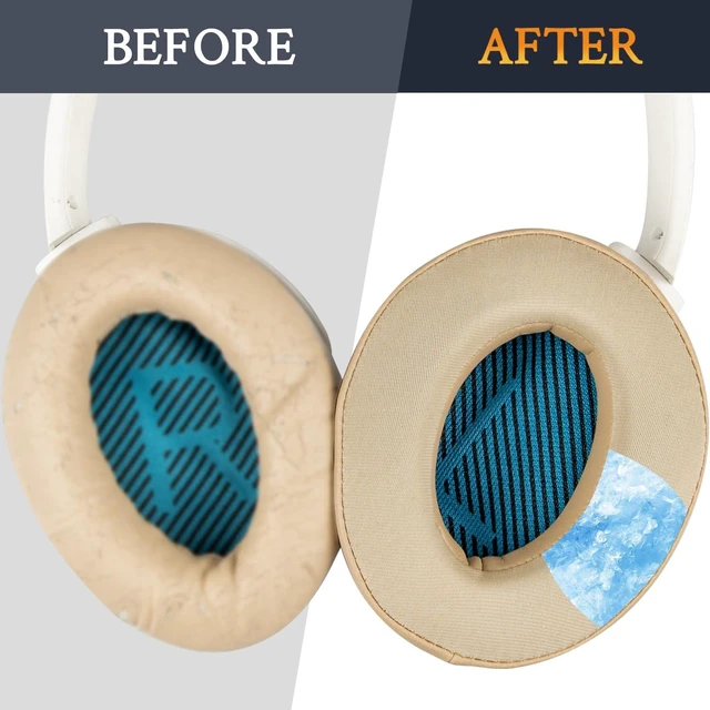 Alt view image 4 of 7 - Cooling-Gel Earpads Cushions for Bose Headphones, Replacement Ear Pads for Bose QuietComfort 15 QC15 QC25 QC2 QC35/Ae2 Ae2i Ae2w/SoundTrue & SoundLink Around-Ear & Around-Ear II - Beige