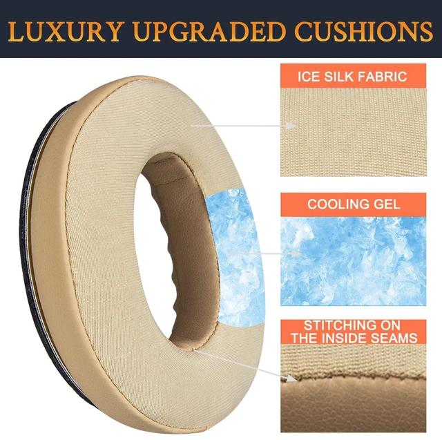 Alt view image 5 of 7 - Cooling-Gel Earpads Cushions for Bose Headphones, Replacement Ear Pads for Bose QuietComfort 15 QC15 QC25 QC2 QC35/Ae2 Ae2i Ae2w/SoundTrue & SoundLink Around-Ear & Around-Ear II - Beige