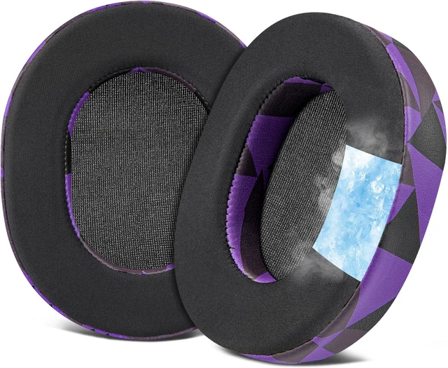 Main image of Earpads for SteelSeries Arctis 1/3/5/Arctis 7/7+/7P/7P+/7X/7X+/9/9X/Pro/Prime(Do Not Fit Any Arctis Nova) Headset, Cooling Gel Ear Pads Cushions with Ice Silk Fabric - Purple Black